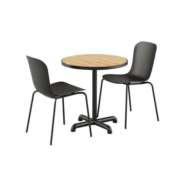 Kirra Cafe Table Noir & 2 Patio Chair No. One