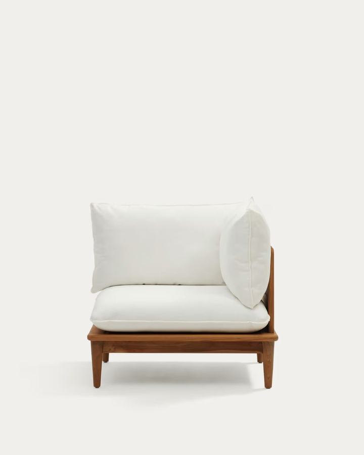 Portitxol modular corner armchair in solid teak