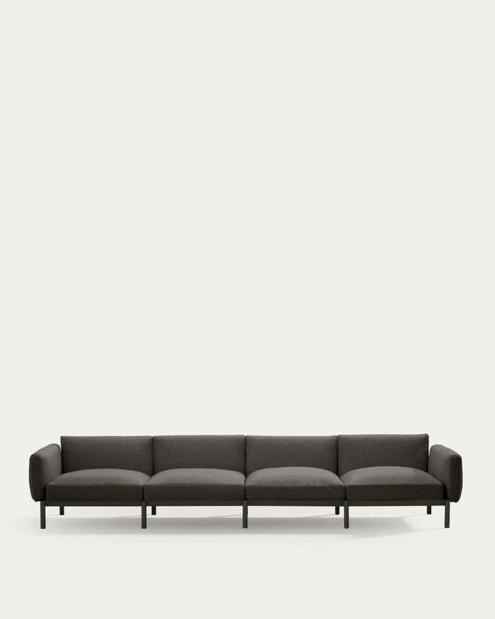 Sorells modular 4-seater outdoor sofa in aluminium with grey finish 370 cm