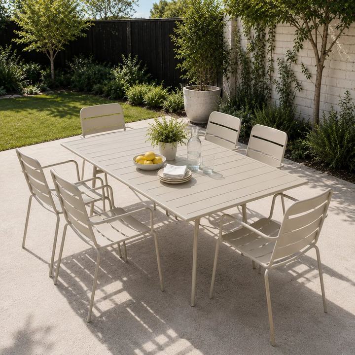 Lennox 7pc Dining Setting - Cream